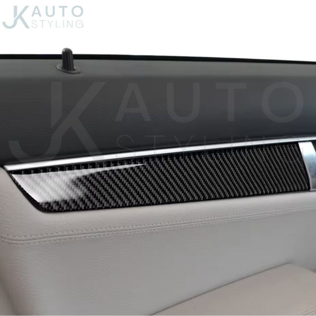 Mercedes C Class W204 2007-2013 Carbon Fibre Door Card Trim Panel Cover Overlay