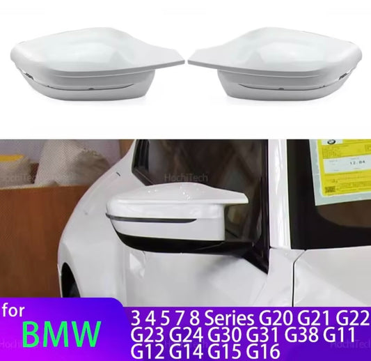 New Models BMW 3 4 5 7 8 Series Gloss White M Style Wing Mirror Caps 2pcs
