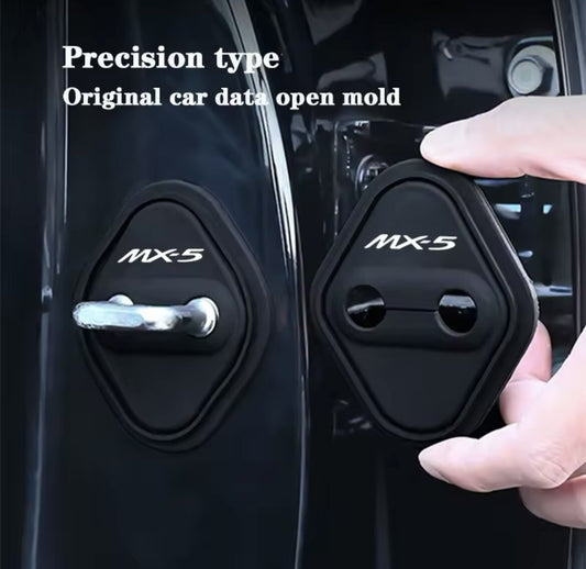 Mazda MX-5 MX5 Black Silicone Door Lock Catch Protector Covers 2pcs