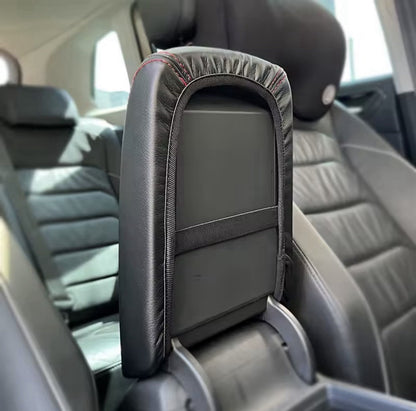 Ford Focus MK3.5 2015-2018 Black PU Suede Armrest Cover Protector Black Stitch
