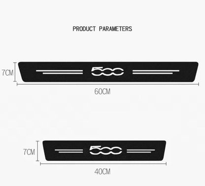 4pcs Fiat 500 Carbon Fibre Effect Car Door Sill Protective Strips