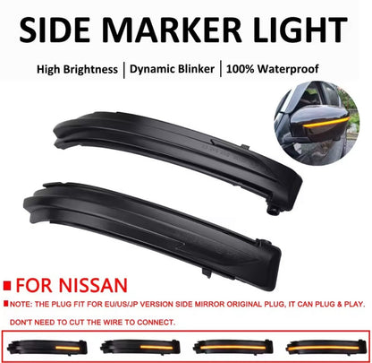 Nissan Qashqai J11 2014-2019 Dynamic LED Sequential Mirror Indicators Smoked
