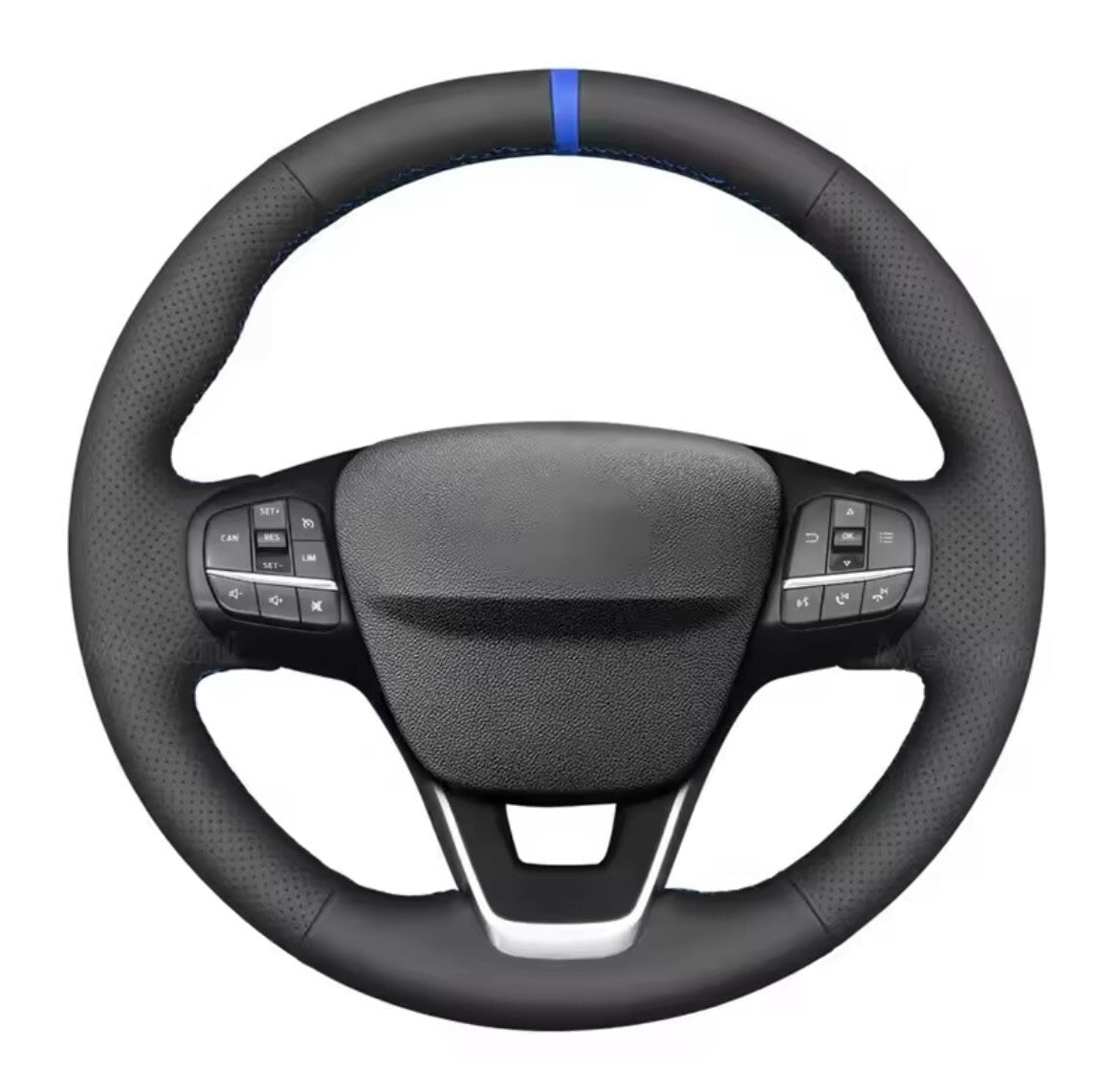 Ford Fiesta MK8 Focus MK4 Kuga Puma PU Leather Steering Wheel Cover Self Stitch