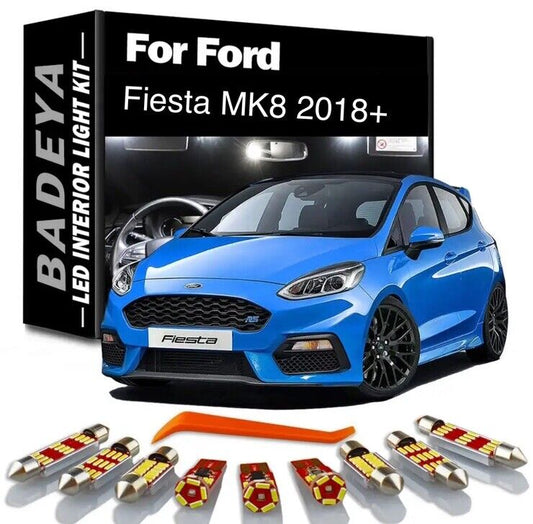 Ford Fiesta MK8 2018+ Cool White Interior LED Light Bulb Kit Canbus Error Free