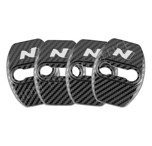 Carbon Fibre Effect Door Lock Covers For Hyundai i20 i30 N Kona Tucson 4pcs