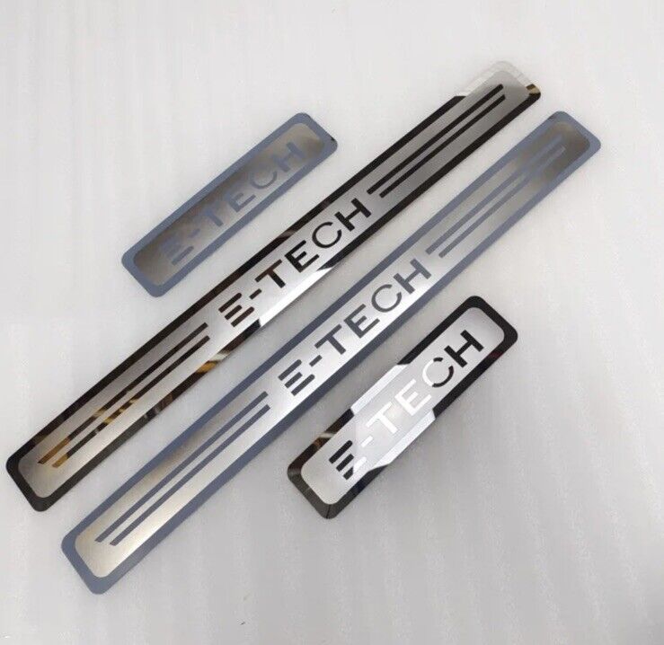 Renault E-Tech Stainless Steel Door Sill Protector Strips Scuff Plates 4pcs