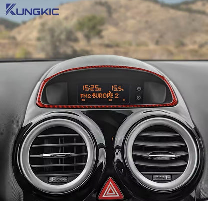 Vauxhall Corsa D 2007-2014 Red Carbon Fibre Centre Console Screen Surround Trim