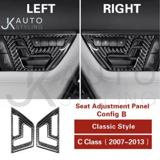 Mercedes C Class W204 2007-2013 Carbon Fibre Door Handle Trim Surround Overlay B
