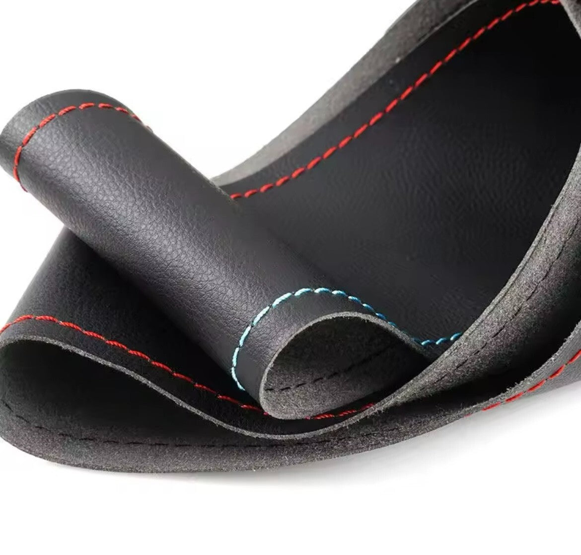 BMW F45 F46 X1 F48 X2 F39 Faux Leather Steering Wheel Cover Self Stitch Blue Red