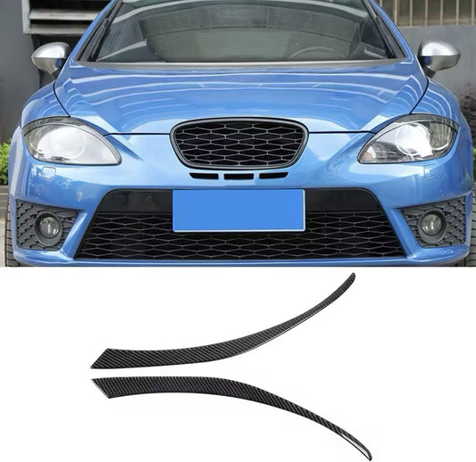 Seat Leon MK2 1P 2008-2012 Soft Carbon Fibre Headlight Eyebrows Eyelids Trim