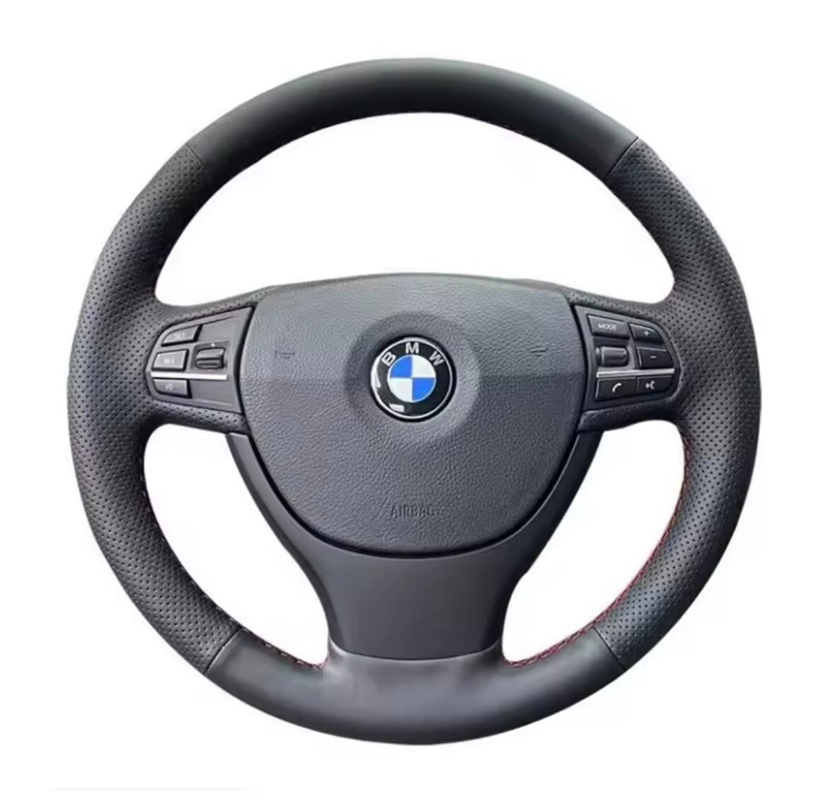 BMW F10 2014 Faux Leather Steering Wheel Cover Self Stitch Black OEM Style