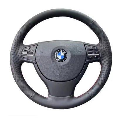 BMW F10 2014 Faux Leather Steering Wheel Cover Self Stitch Black OEM Style