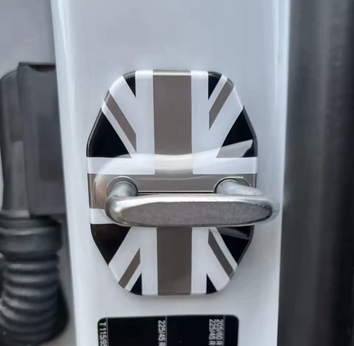 Grey Union Jack Door Lock Covers For Mini F54 F55 F56 F57 F60 F65 F66 F67 2pcs