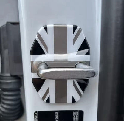 Grey Union Jack Door Lock Covers For Mini F54 F55 F56 F57 F60 F65 F66 F67 2pcs