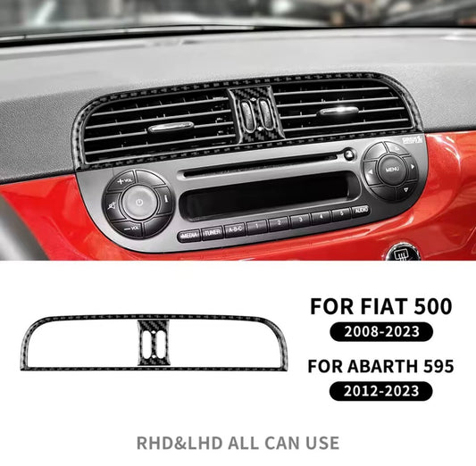 Fiat 500 Abarth 595 Carbon Fibre Centre Console Air Vent Outlet Surround Trim