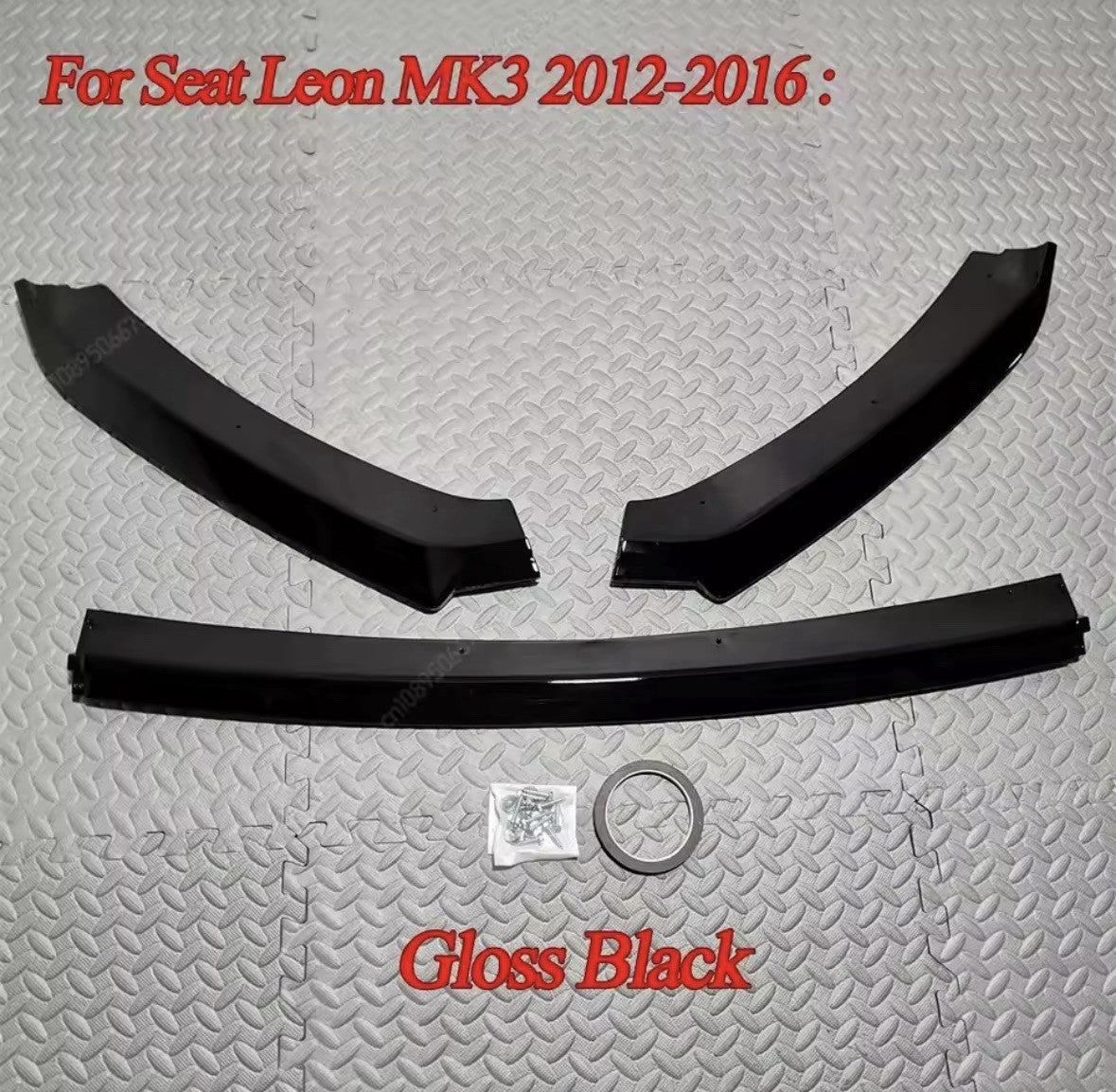 Gloss Black Front Splitter Lip For Seat Leon MK3 5F 2012-2016
