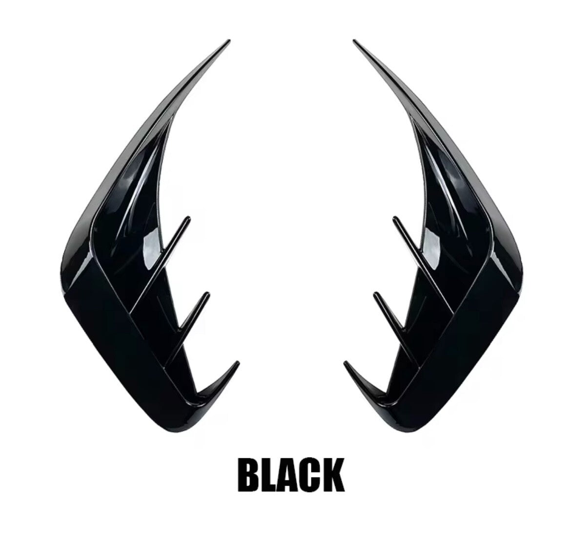 BMW 3 Series G20 G28 2019-2022 Gloss Black Rear Bumper Side Vent Canards Fins