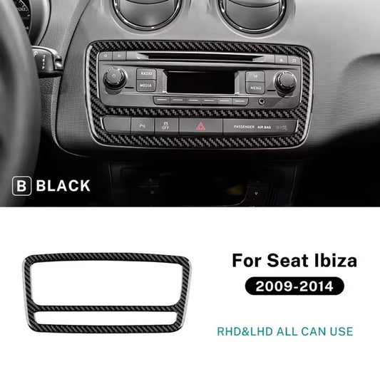 Seat Ibiza 6j 2009-2014 Carbon Fibre Centre Dash Radio CD Panel Surround Trim