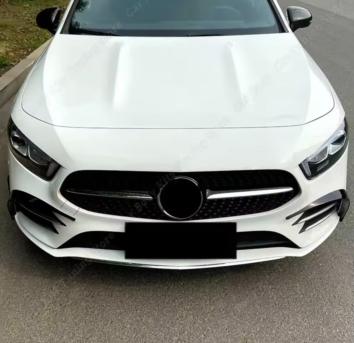 Gloss Black Front Bumper Canards For Mercedes A Class W177 V177 2019-22 A35 AMG