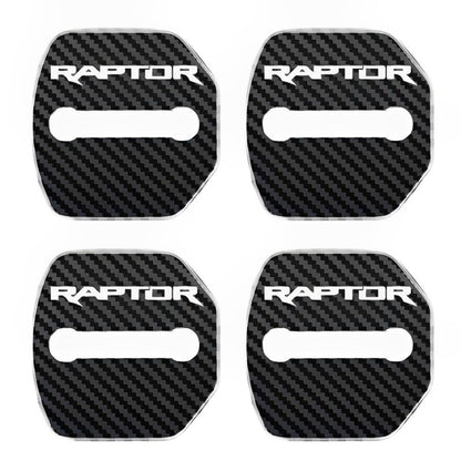 Ford Ranger Raptor Carbon Stainless Steel Door Lock Covers Accessories 4pcs