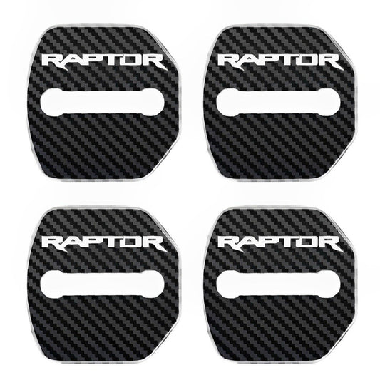 Ford Ranger Raptor Carbon Stainless Steel Door Lock Covers Accessories 4pcs