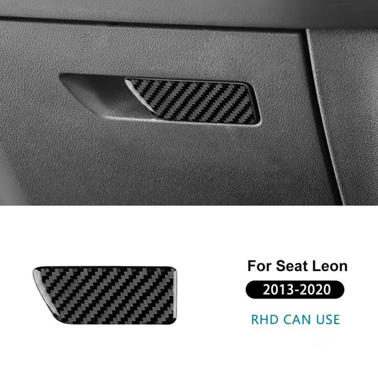 Seat Leon 2013-2020 Carbon Fibre Passenger Glovebox Handle Trim Cover