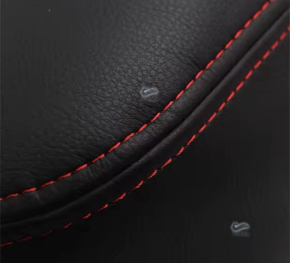 Black PU Leather Armrest Cover Red Stitching For Ford Focus MK3.5 2015-2018