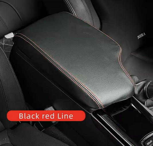 BMW 4 Series F32 F33 F36 2013-2020 PU Leather Armrest Cover With Red Stitch RHD