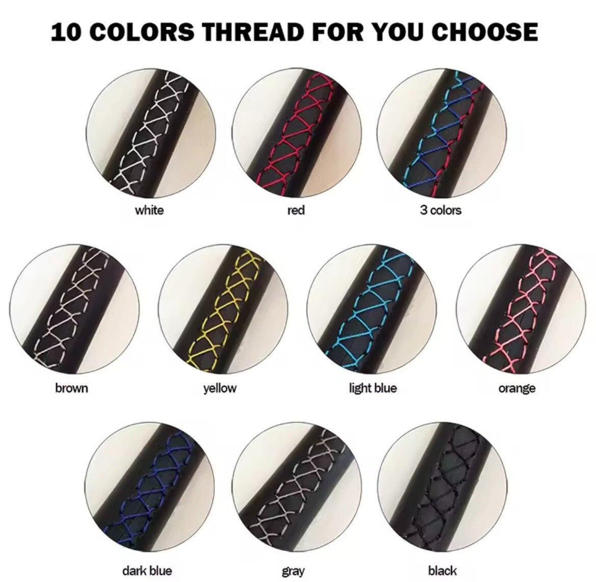 Mercedes A B C E Class CLA GLA GLC GLE Leather Steering Wheel Cover Self Stitch