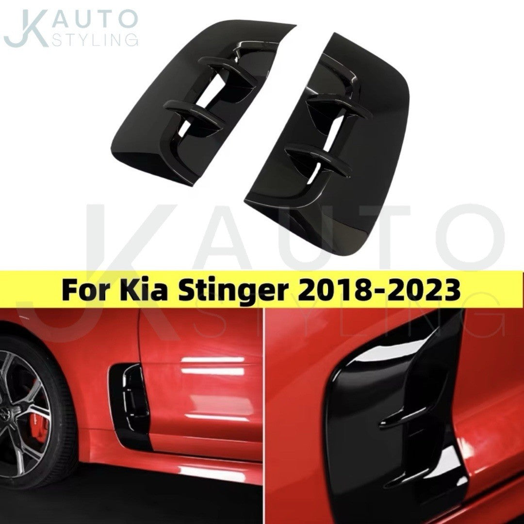 Kia Stinger 2017-2023 Gloss Black Side Fender Vent Canards Trims 2pcs
