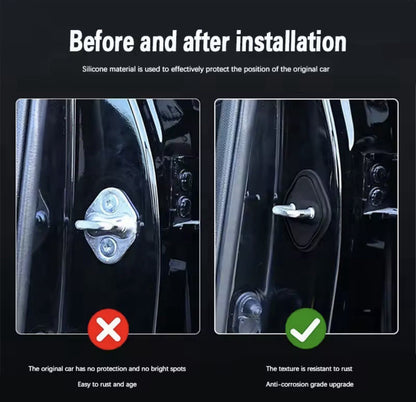Mazda Speed MS Black Silicone Door Lock Catch Protector Covers 2pcs