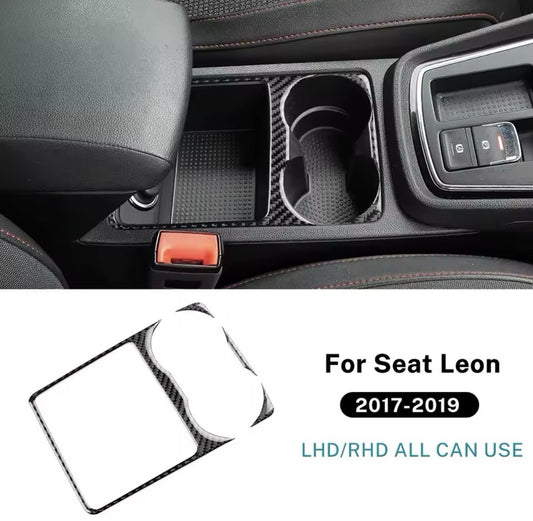 Seat Leon 2017-2019 Carbon Fibre Centre Console Cupholder Surround Trim Cover