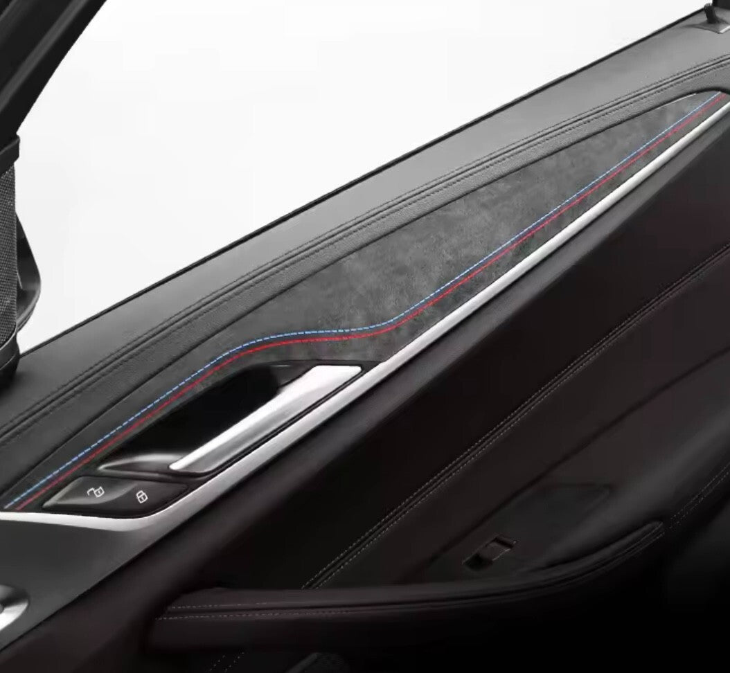 BMW 5 Series G30 G38 2018-2023 Black Alcantara Door Card Panel Trim Cover