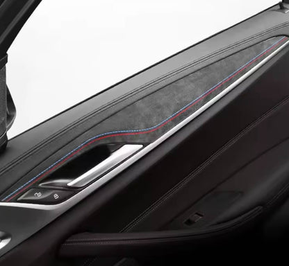 BMW 5 Series G30 G38 2018-2023 Black Alcantara Door Card Panel Trim Cover