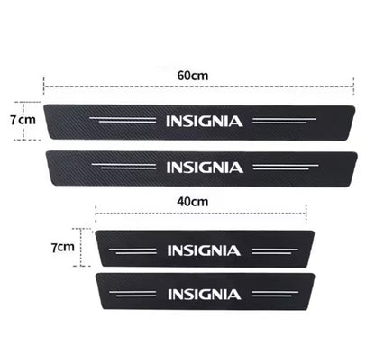 Vauxhall Insignia Carbon Fibre Effect Vinyl Adhesive Door Sill Overlay Strips x4