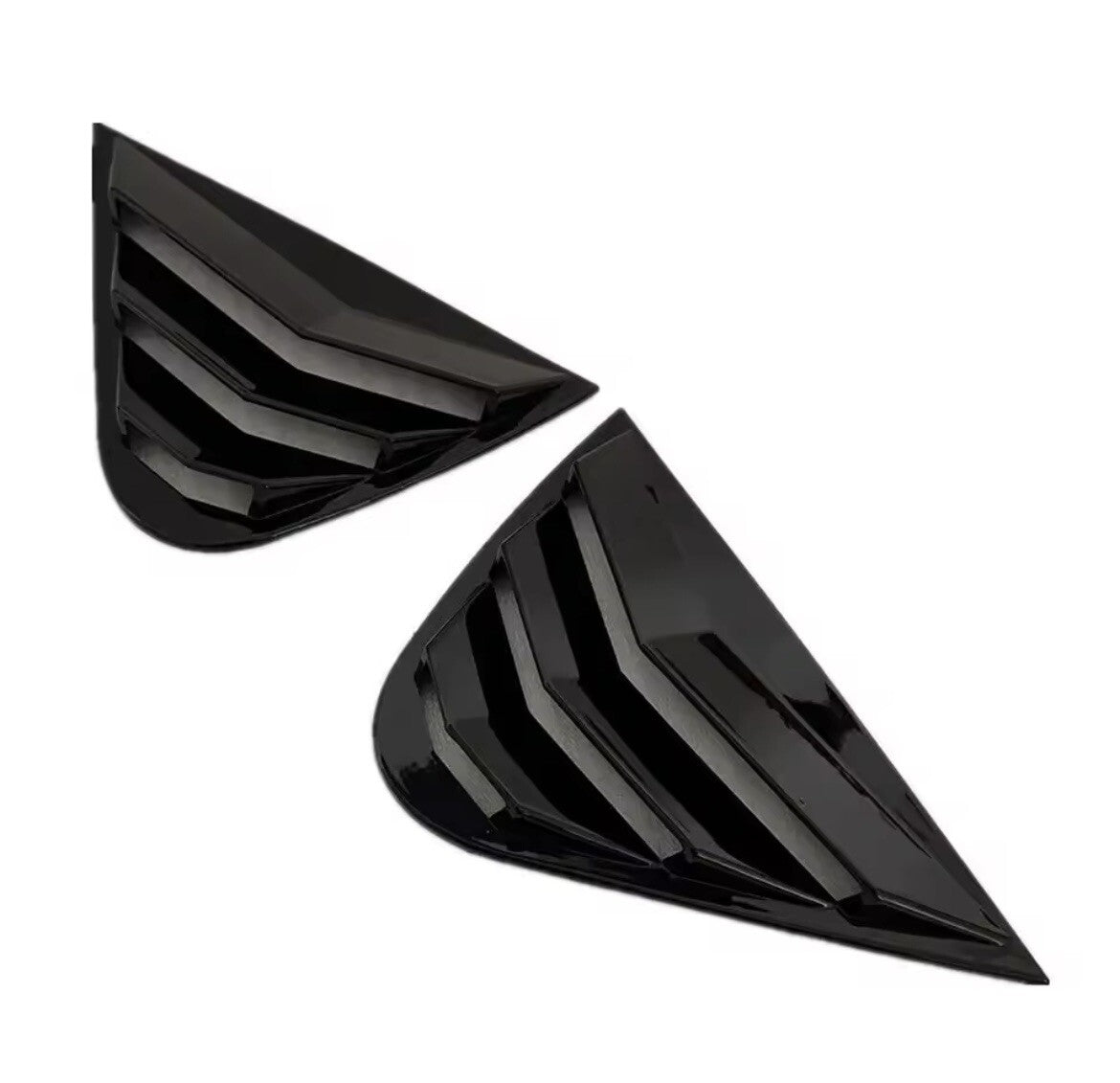 Seat Ibiza 2008-2012 5 Door Gloss Black Rear Window Louver Vent Covers 2pcs
