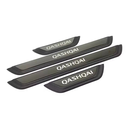 Nissan Qashqai J12 2021-2024 Black Stainless Door Sill Protector Scuff Plates