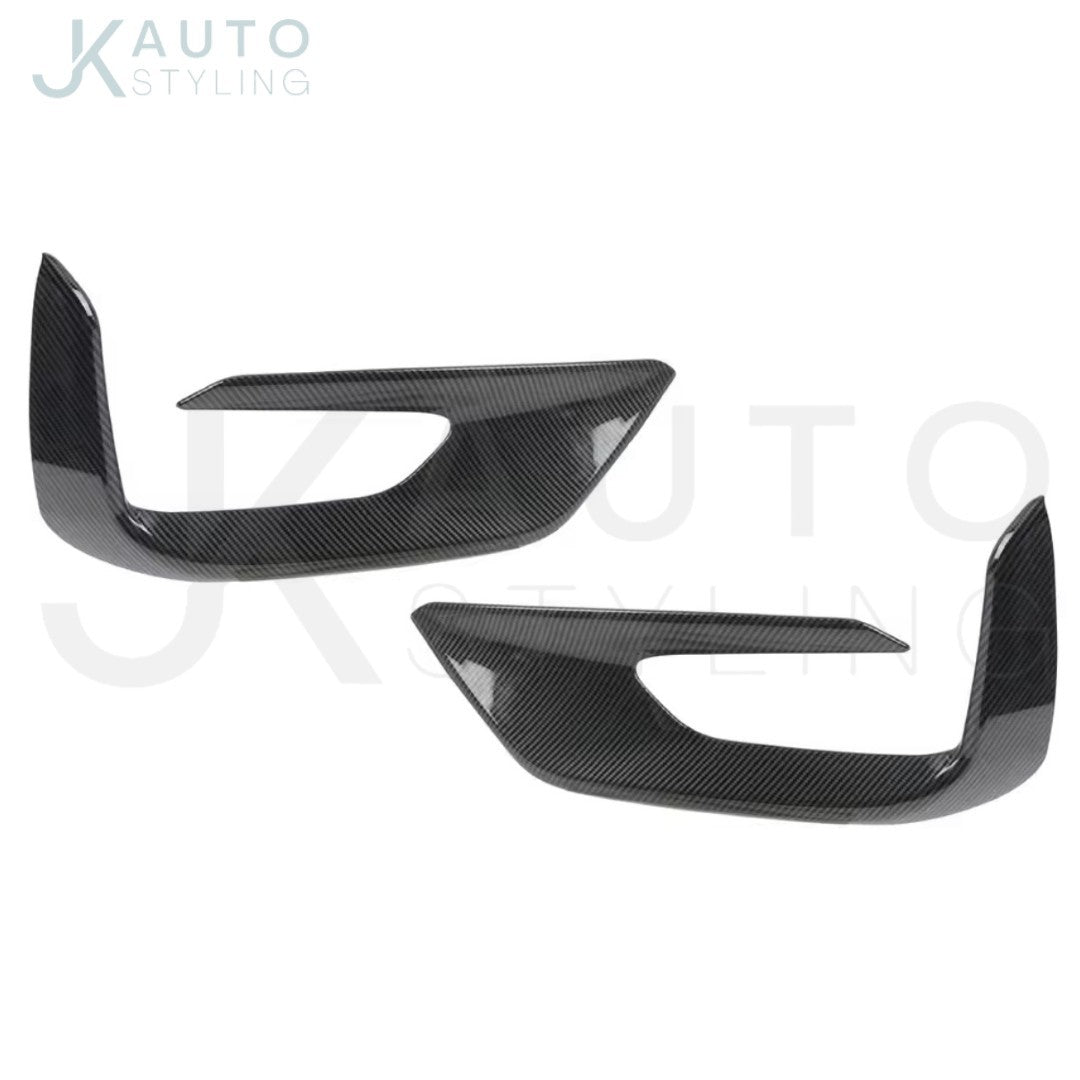 Carbon Fibre Front Fog Light Surround Trim Overlay Frames For Ford Puma 2019-2024