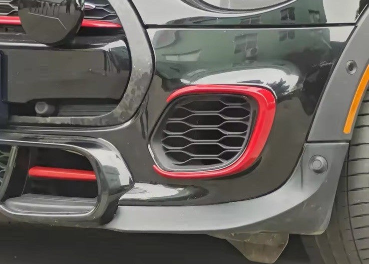 Mini JCW F55 F56 F57 2014-2021 Gloss Red Fog Light Vent Canards Surrounds