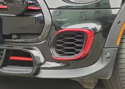 Mini JCW F55 F56 F57 2014-2021 Gloss Red Fog Light Vent Canards Surrounds
