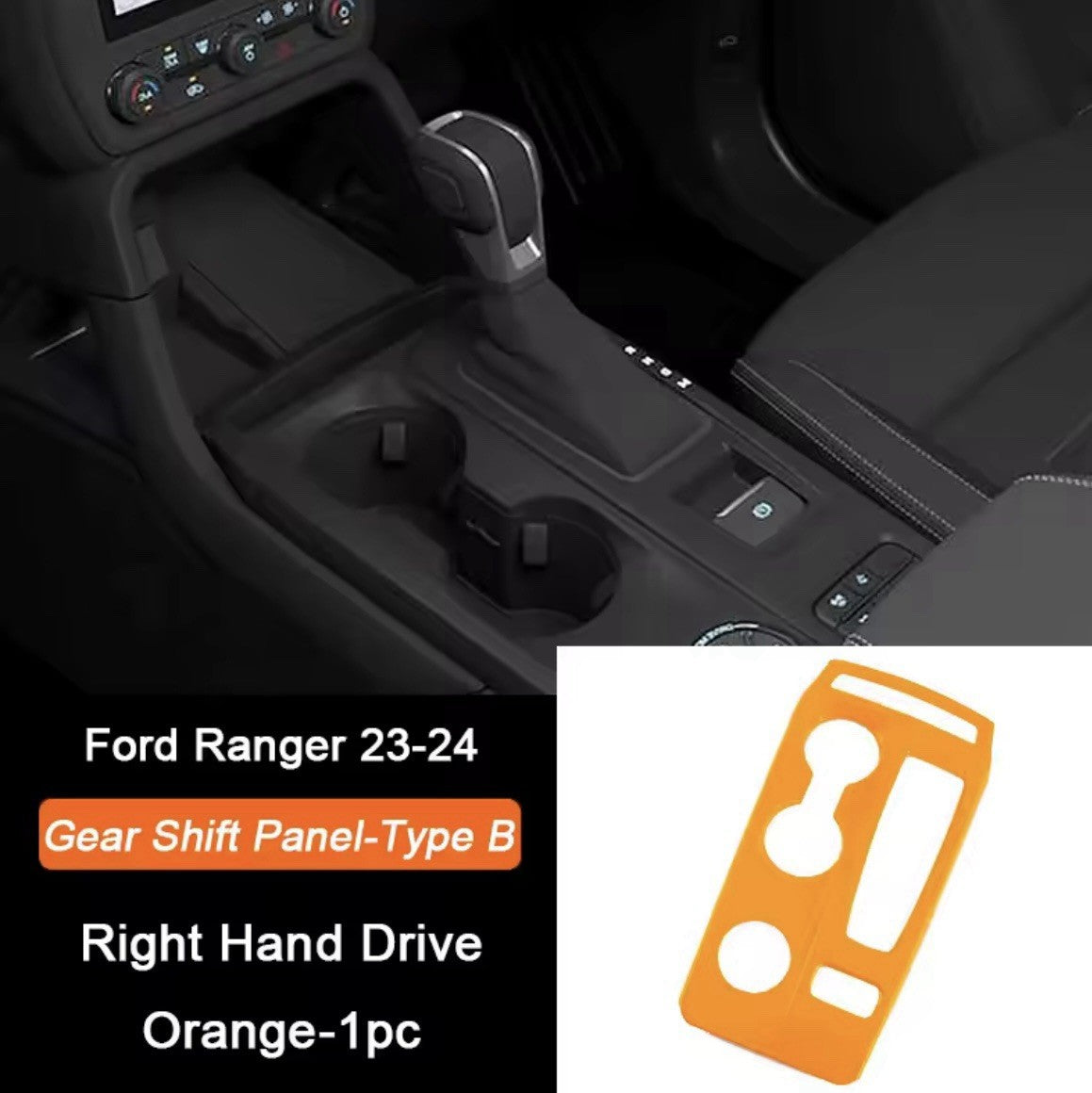 Ford Ranger Raptor Wildtrak T9 2023-2024 Orange Centre Console Gear Panel Trim B
