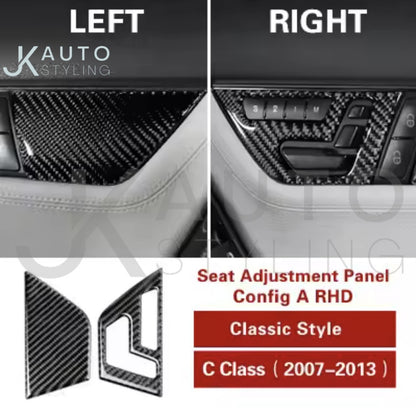 Mercedes C Class W204 2007-2013 Carbon Fibre Door Handle Trim Surround Overlay A