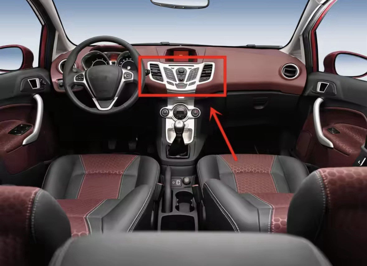 Carbon Fibre Interior Centre Dash Centre Console Trim With Holes For Ford Fiesta MK7