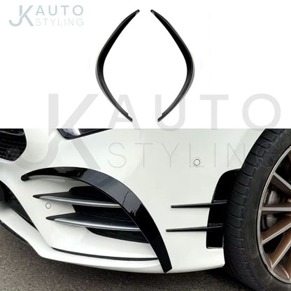 Gloss Black Front Bumper Canards For Mercedes A Class W177 V177 2019-22 A35 AMG