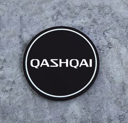 Nissan Qashqai Anti-Slip Black Silicone Silica Drink Coaster Cupholder Mat 2pcs