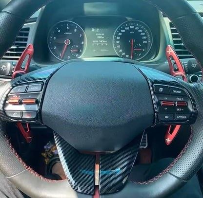 Carbon Fibre Effect Steering Wheel Trim Cover For Hyundai Veloster Elantra Ioniq
