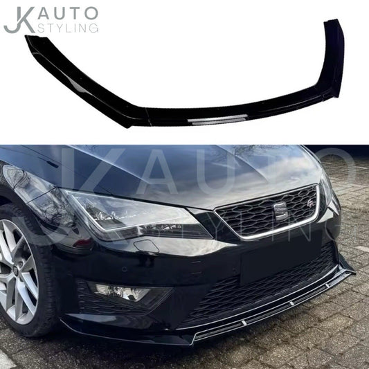 GLOSS BLACK FRONT SPLITTER LIP FOR SEAT LEON MK3.5 2017-2019 FACELIFT