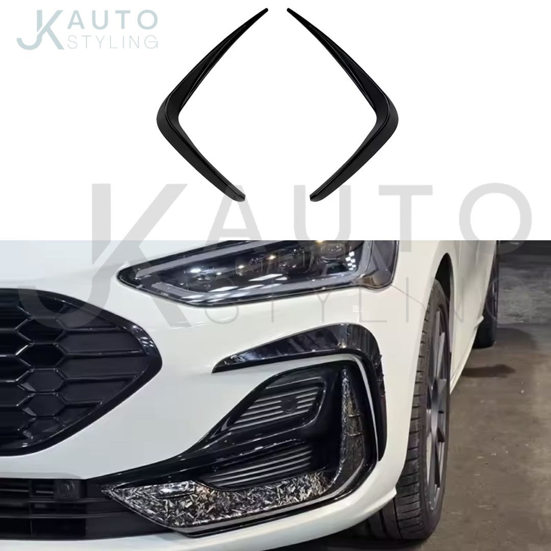 Ford Focus ST Line MK4.5 2012-2024 Gloss Black Front Bumper Canards 2pcs