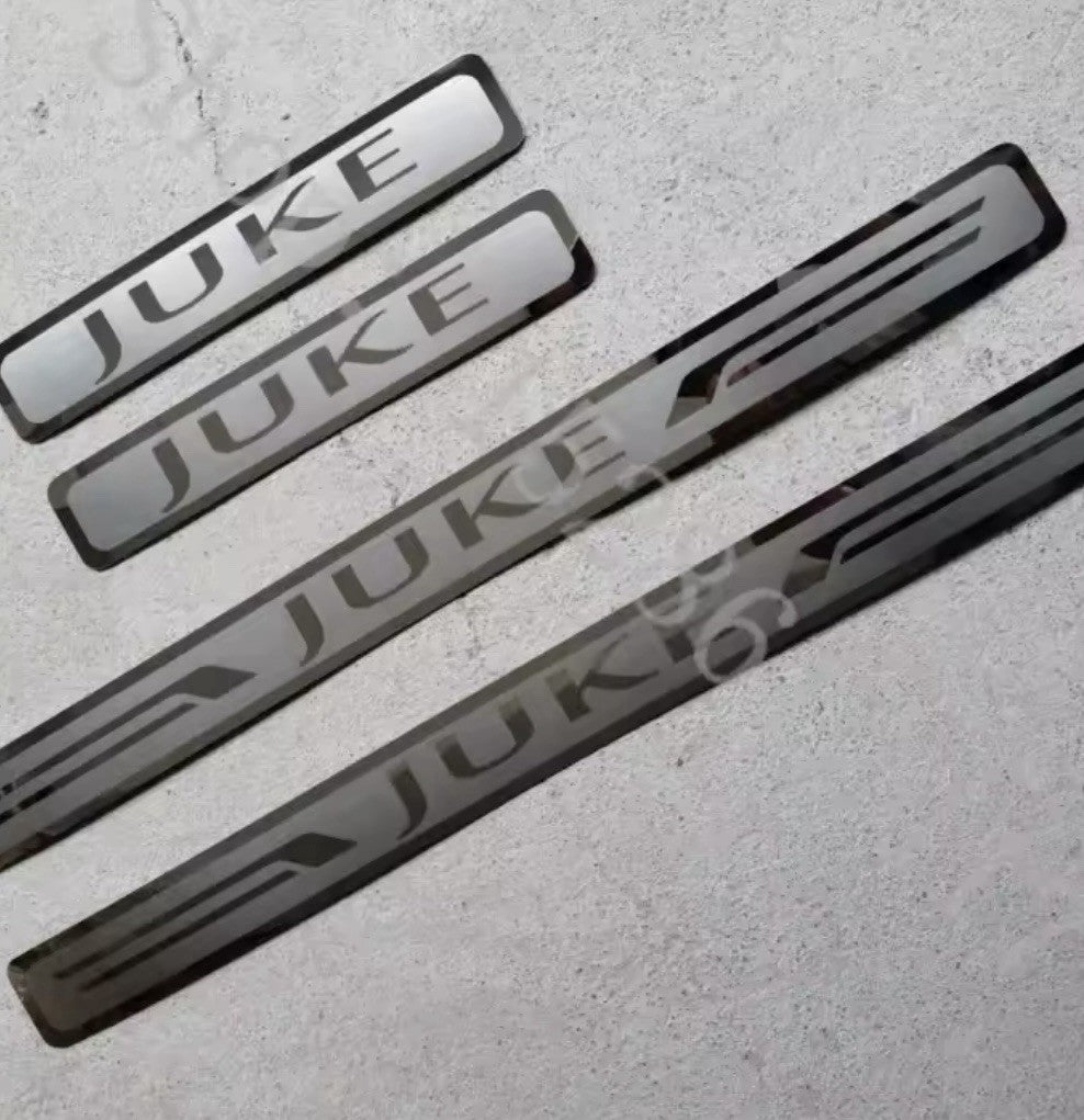 Nissan Juke Stainless Steel Door Sill Scuff Protector Plates Silver 4pcs