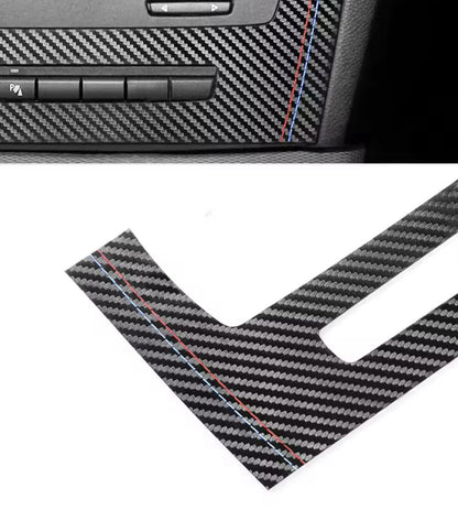 BMW 3 Series E90 E92 E93 Carbon Fibre Centre Console Air Con CD Panel Trim B